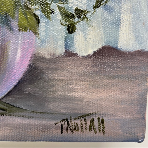 SIGNED Floral Canvas Painting P. Nuttall - Picture 5 of 10